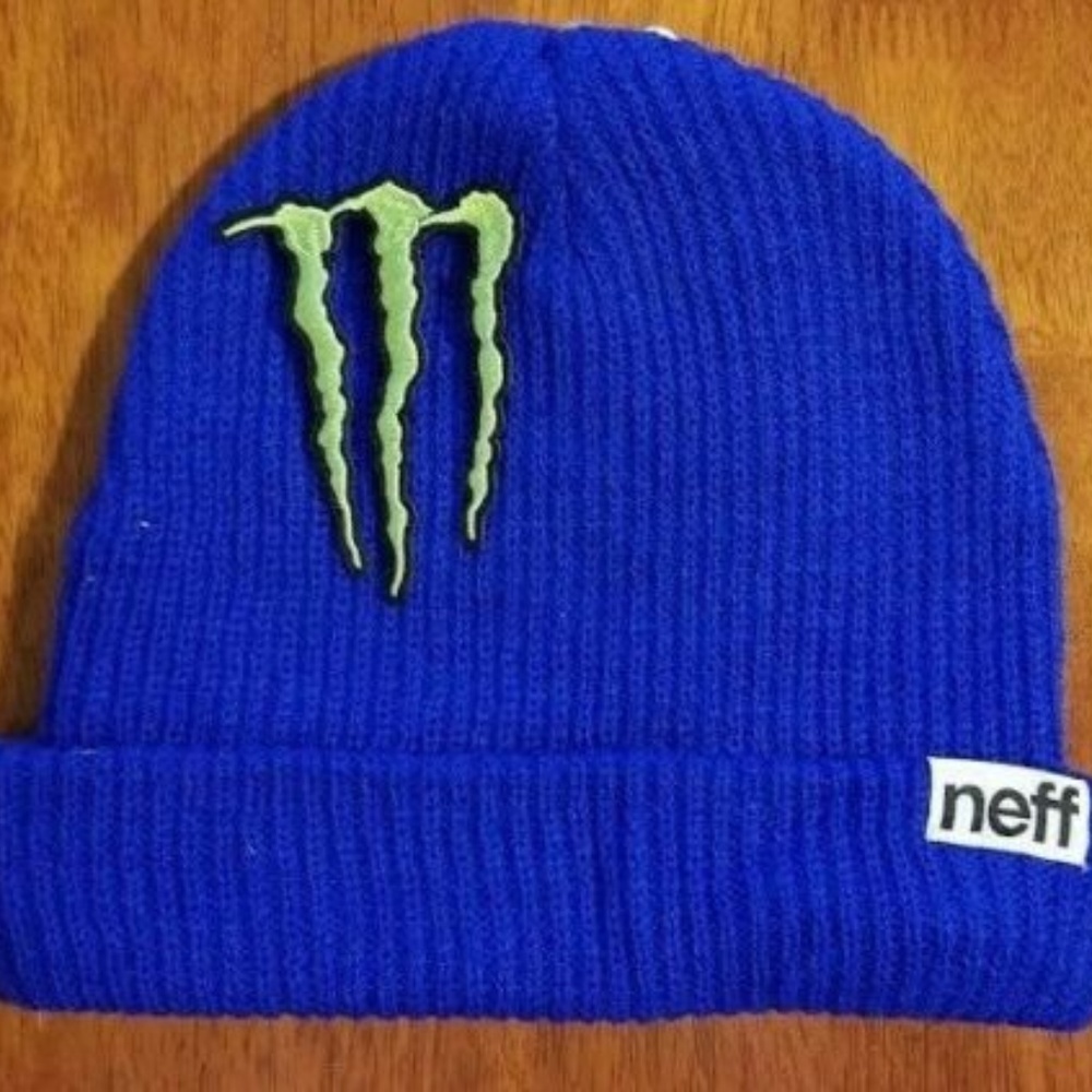 Monster Energy Beanie Athlete Blue Dew Tour Winter Rider Sponsor XGames …